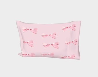 Pillow Case in Pink Bow coquette love made in Canada