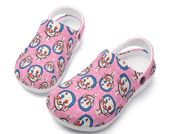 Unisex (Men's sizing) Lightweight Slip On Clogs in cute clowns