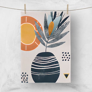 Tea towel in mcm botanical wall art wall hanging decor