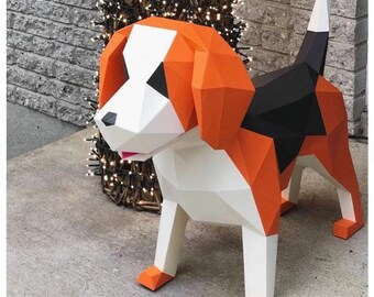 Kit Beagle pour vous permettre de fabriquer ce papier 3D unique. Le kit de bricolage comprend un modèle de carton et des instructions fournies