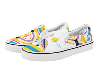 Unisex Graphic skater summer Slip On Shoes in Aruba Vibes style