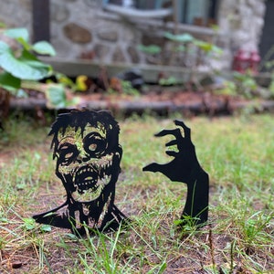 Halloween zombie shadow wood decor. Zombie