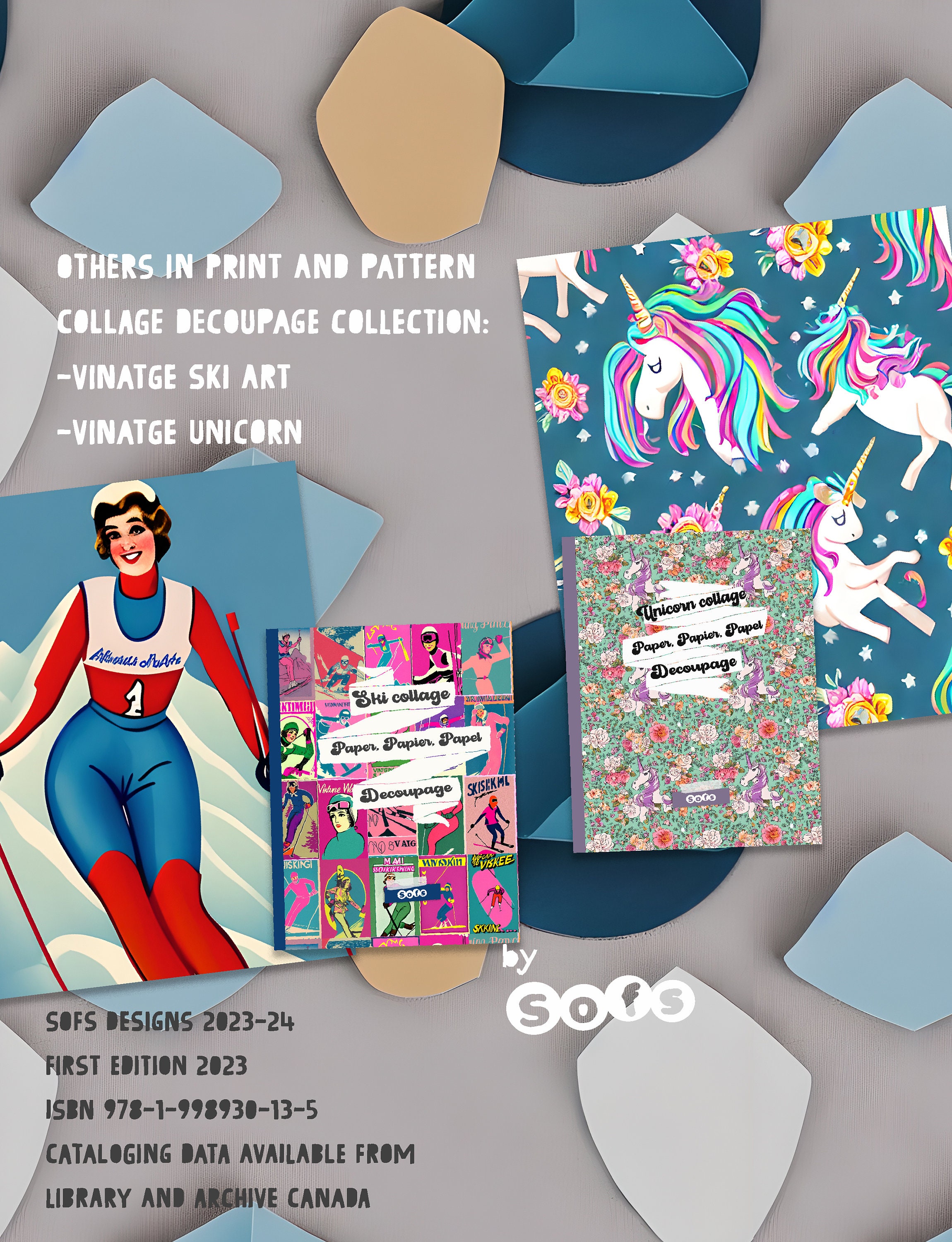 Abstract Modern Collage Decoupage Paper Print and Pattern Paper ...