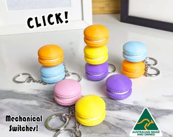 Clicky Macaron Fidget Toy – Sensory Stress Relief Keyring