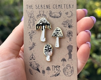 Magpie Inkcap Trio - Enamel Pins