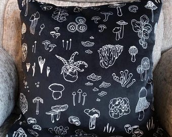 Especímenes de hongos - Funda de almohada de terciopelo