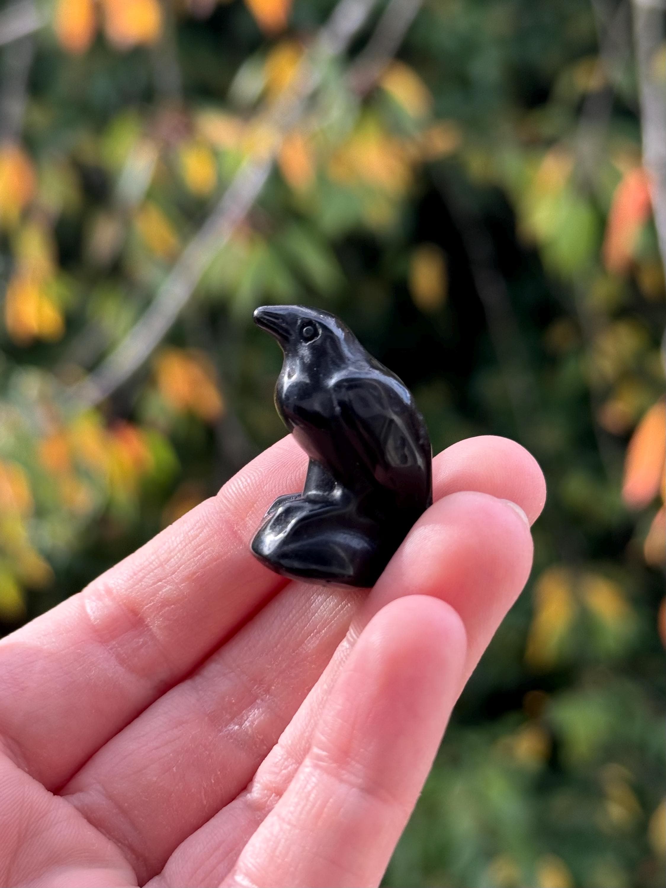 黒曜石のカラス - 宝石彫刻 - Etsy 日本