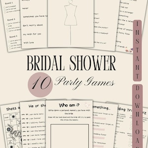 10 Bundle Bachelorette Party Games, Bride to be Games, Fun Bridal Shower Party Games Set, Instant Download