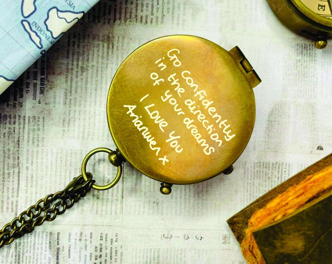 Customizable Compass With Personalized Message Perfect for Travelers ...