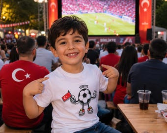 Türkiye Football T-Shirt for Kids | 2026 World Cup Fan Shirt for Boys & Girls | Football Gift for Little Fans