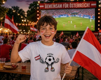 Austria / Österreich Fußball T-Shirt Kinder | WM 2026 Fan Shirt für Jungen & Mädchen | Fußball Geschenk für kleine Fans