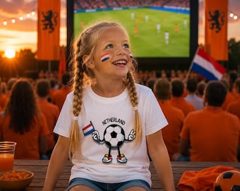 Niederlande / Nederland Fußball T-Shirt Kinder | WM 2026 Fan Shirt für Jungen & Mädchen | Fußball Geschenk für kleine Fans