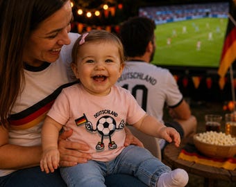 The perfect baby shirt for little football fans, made from soft organic cotton, comfortable and lovingly designed, the first fan shirt for your baby.