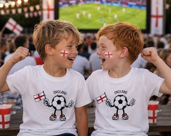England Football T-Shirt for Kids | 2026 World Cup Fan Shirt for Boys & Girls | Football Gift for Little Fans