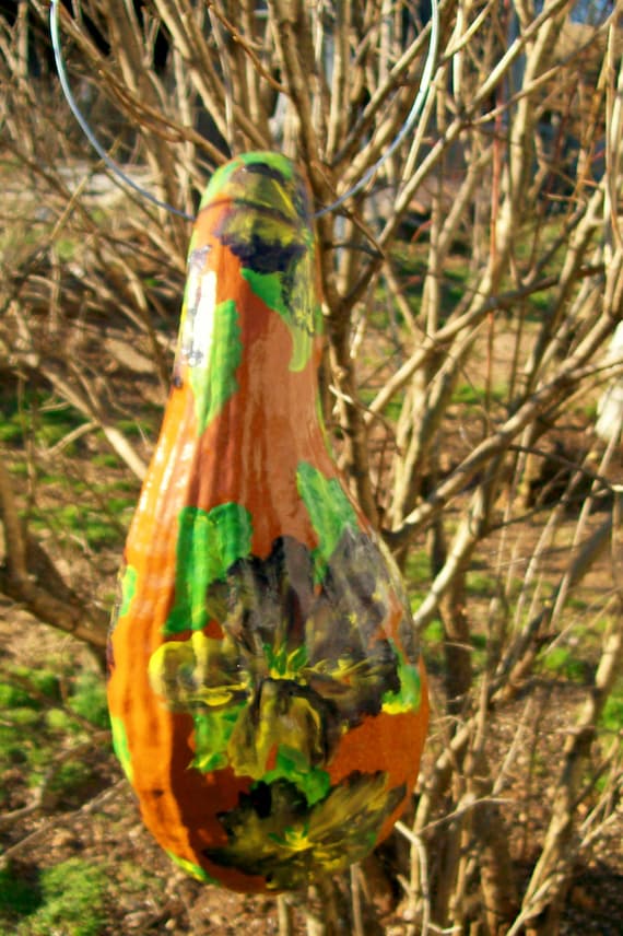 Pansy Bird Feeder Handpainted Gourd Bird Feeder Etsy