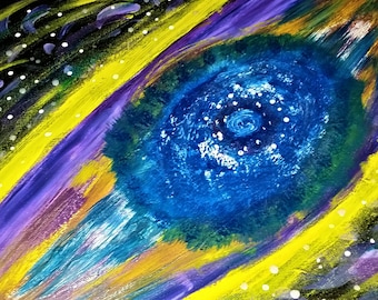 God's Eye hand painted on 16 by 20 canvas  (The eye of God Nebula)