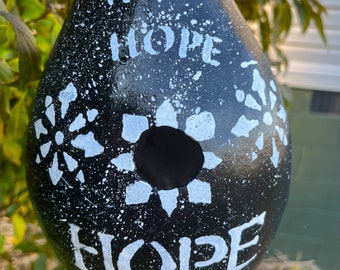 HOPE FLOATS: Handpainted Gourd Birdhouse