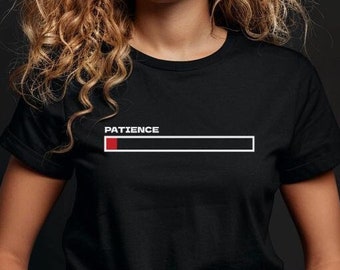 Low Patience Indicator Unisex T-shirt - Funny Patience Level Tee - Humorous Patience Design