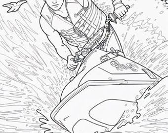 Jet skiing Coloring Pages