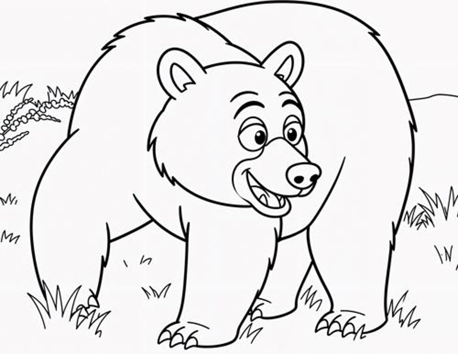 Bear 5 Printable Coloring Page (8.5 X 11) - Etsy