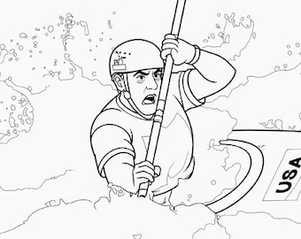Kayaking Coloring Pages