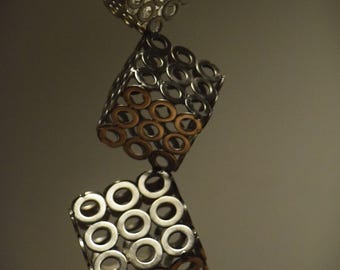 Unique Stainless Steel Sculpture Of Three Cubes Made from Washers Welded Together Weld Art Home Decor Interior