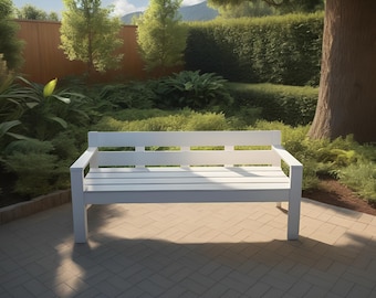 DIY Outdoor Sofa Plans: Modern Patio Bench, 2x4 Wood (PDF File)