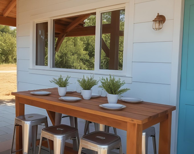 Rustic Bar Table DIY Plans: Farmhouse High Top Table (PDF) - Etsy