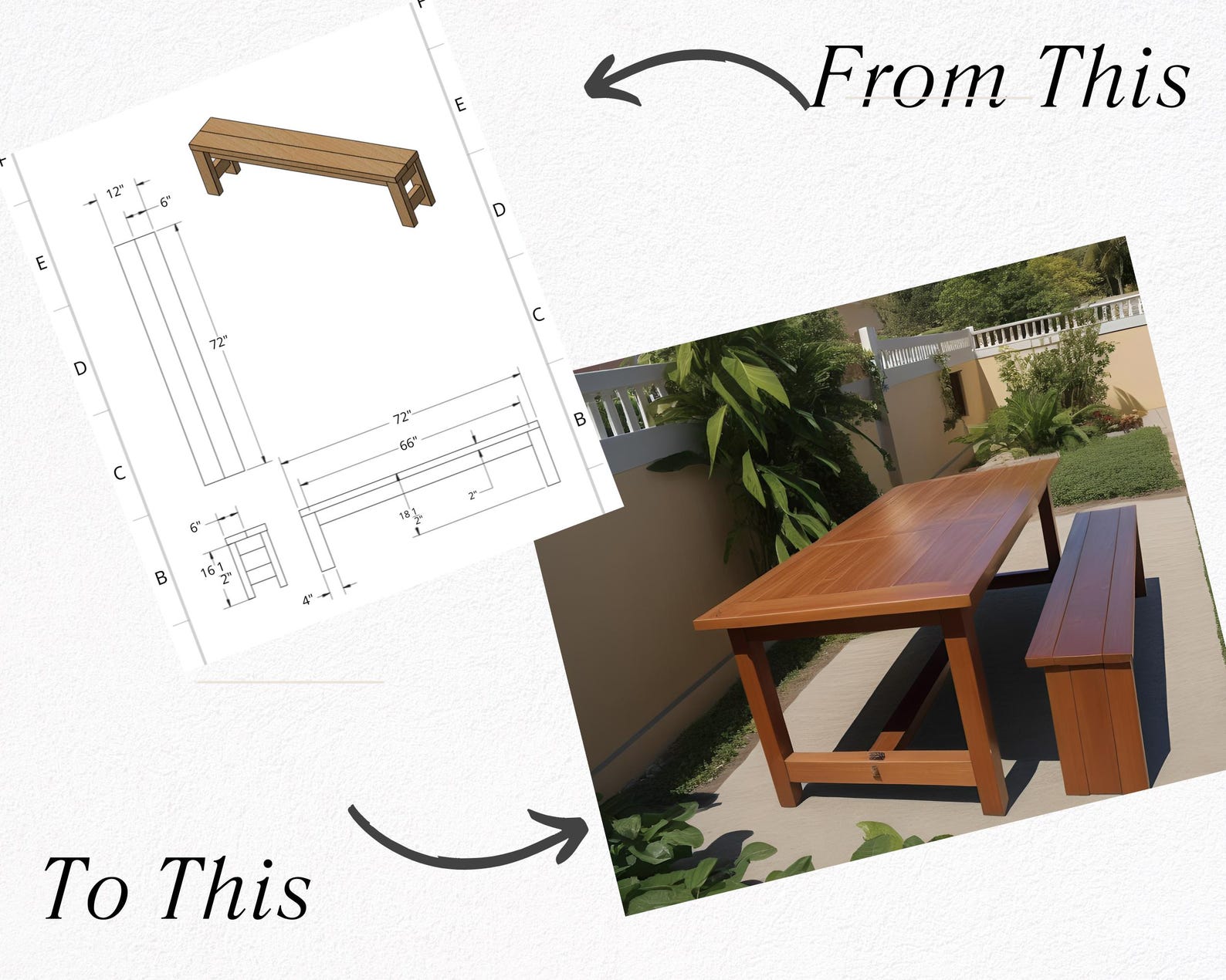 Simple Bench Plans: DIY Outdoor Seating, Farmhouse Style (PDF File) - Etsy