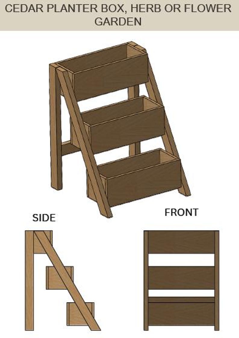 DIY 3-tier Cedar Raised Planter Box Plans (PDF Download) - Etsy