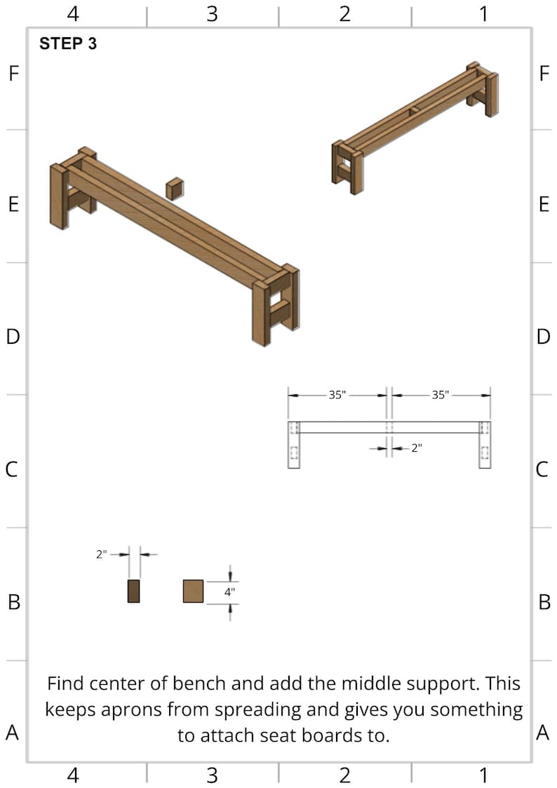 Simple Bench Plans: DIY Outdoor Seating, Farmhouse Style (PDF File) - Etsy