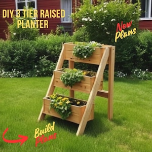 Box Cedar Planter,DIY 3 Tier Pflanzkasten Pläne,Gemüse Planter Box Pläne,Balkon Planter Box Pläne, Einfach zu bauen, PDF-Download