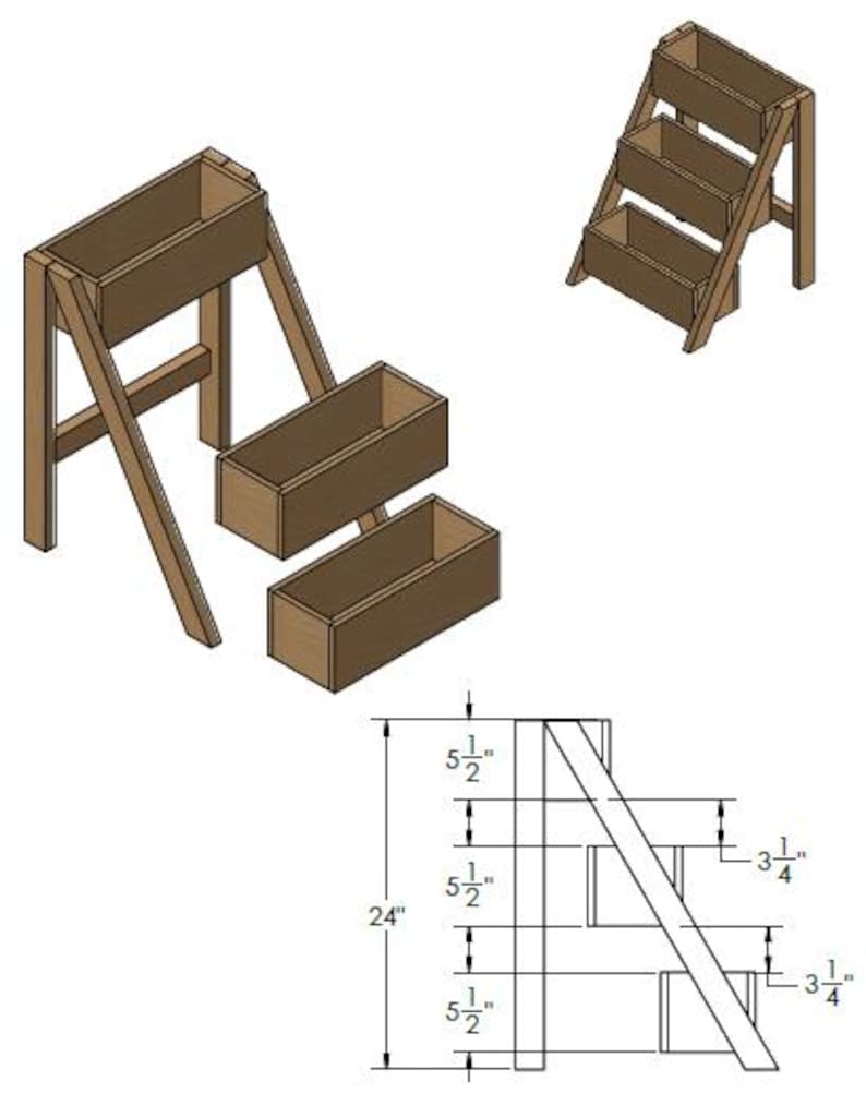 DIY 3-tier Cedar Raised Planter Box Plans (PDF Download) - Etsy