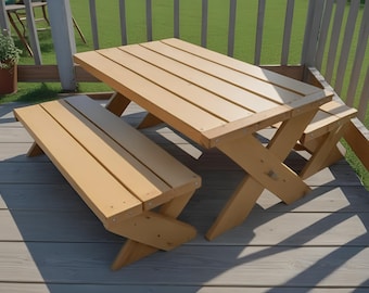 DIY-plannen voor picknicktafel voor kinderen: klein formaat houtbewerking (digitale download)