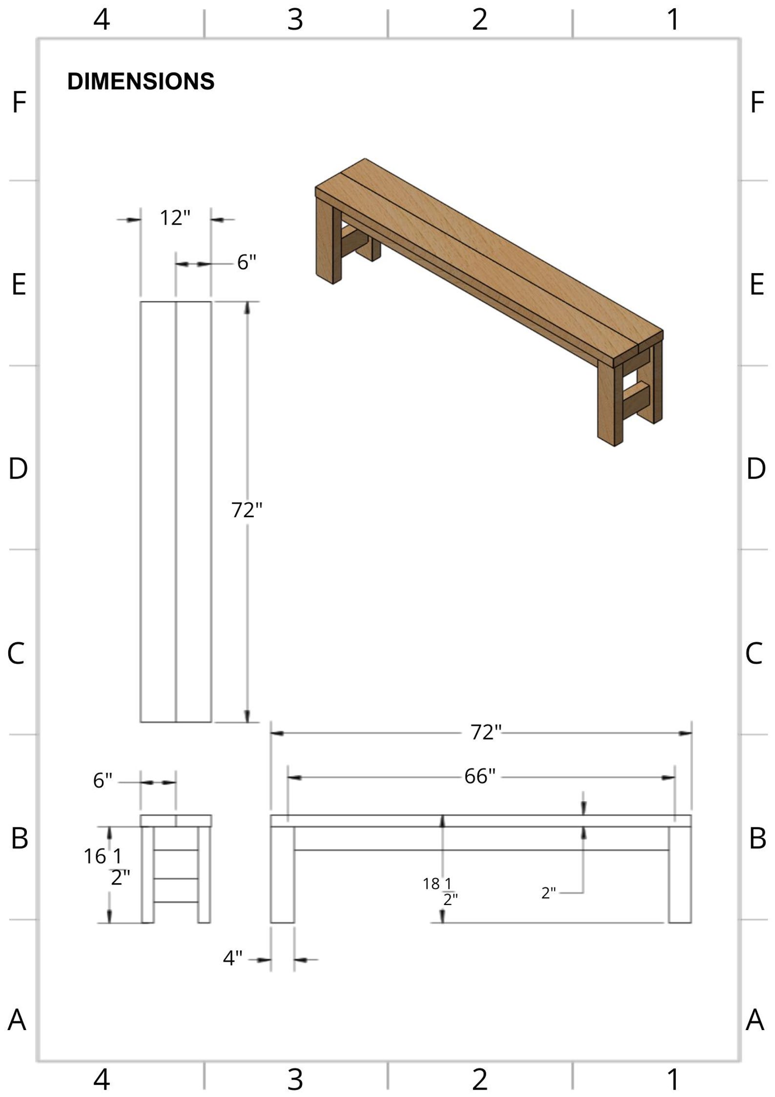 Simple Bench Plans: DIY Outdoor Seating, Farmhouse Style (PDF File) - Etsy