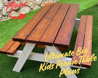 DIY-plannen voor picknicktafel voor kinderen: kleine houtbewerkingstafel (digitale download)