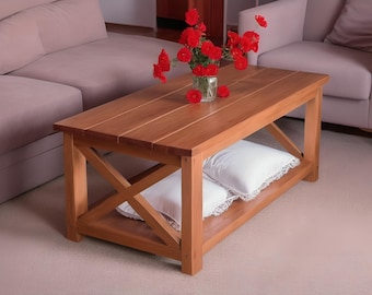 Farmhouse Coffee Table DIY Plans: Rustic Living Room Center Table (Digital Download)