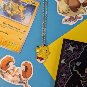 Pokémon Pikachu Enamel Charm Necklace - 16" Silver Plated Chain, Great Gift 12 thumbnail image