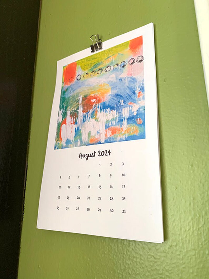 Wall Art Calendar 2024 Digital Download Printable Abstract Art Etsy