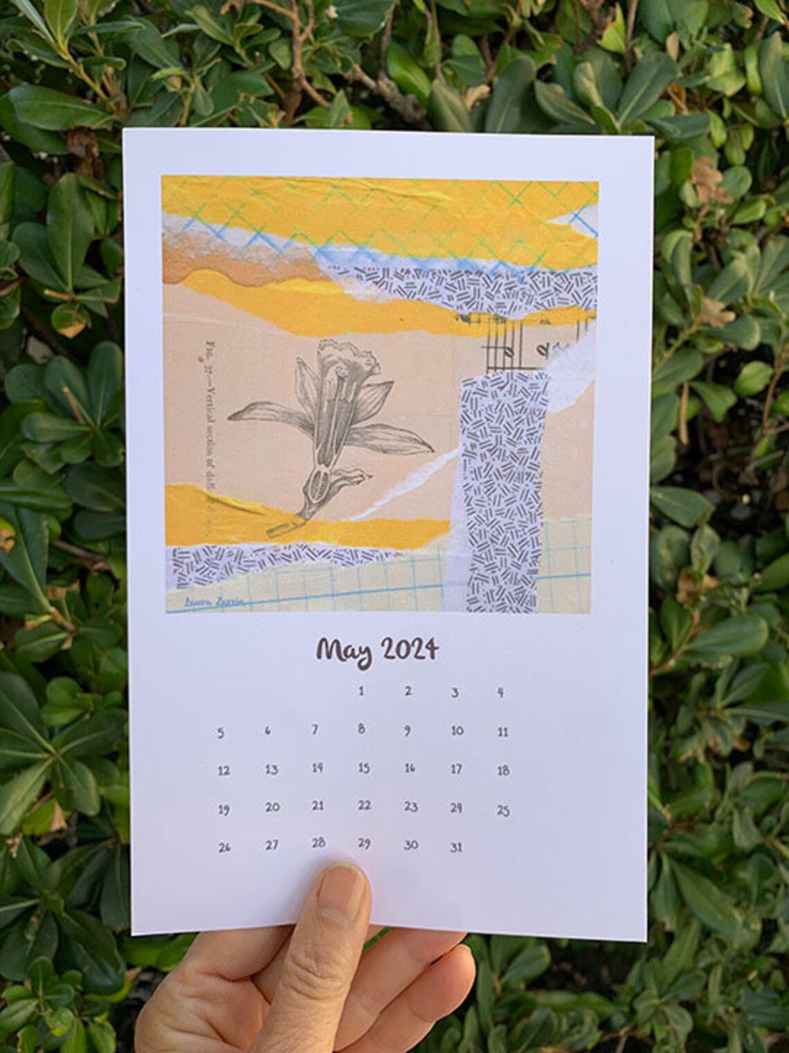 Wall Art Calendar 2024 Digital Download Printable Abstract Art Etsy