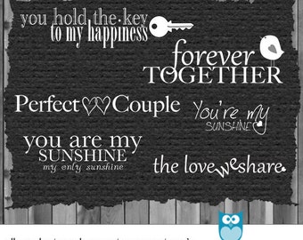 Photography Love Words - Photoshop Overlay - Digital Scrapbook Word Art - Photo Stamps - Word Quotes - Photography Photo Prop - Lover Series