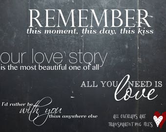 Photography Love Words Photoshop Overlay Digital Scrapbook Word Art  Photo Stamps Word Quotes Photoshop Brush Prop Lover Wedding Engagement