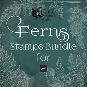 30 Farnblätter Stempel für Procreate Brush Bundle Set