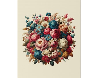 Flower Bouquet Canvas, Bridgerton Style