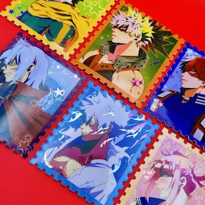 MHA Holographische Stempel Aufkleber | Helden-Akademie | Bakugo | Deko | Ochaco | Todoroki | Dabi | Toga | Shigaraki | Journaling & Laptops
