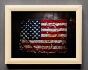 American flag printable digital art freedom #3