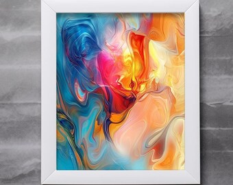 original abstract wall art, 3D texture, modern abstract art tv frame