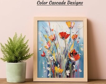 oil painting wild flowers bouquet digital #6