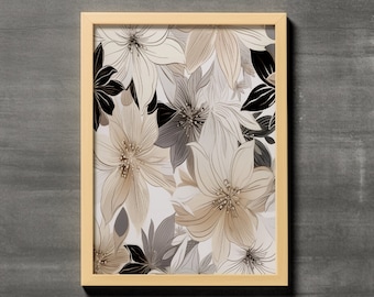 Japanese style flowers bouquet printable digital #5