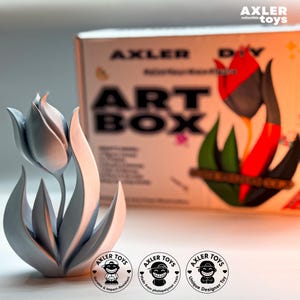 DIY Flower Art Box – Paint Your Own Flower Figure | 13 cm Resin Blank | Relaxing Craft Kit for Adults & Kids | Unique Creative Gift